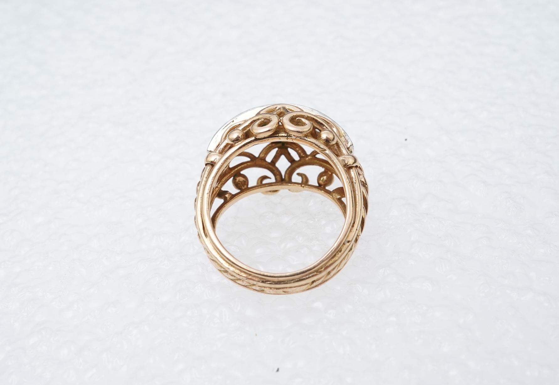 A gold and diamond dress ring, mid 20th century